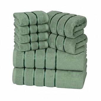 Luxury Towels Set 8 pc 600 GSM Cotton Ring Spun Viscose Border
