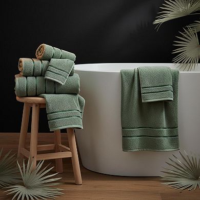 Luxury Towels Set 8-Piece 600 GSM Cotton Ring Spun Viscose Border