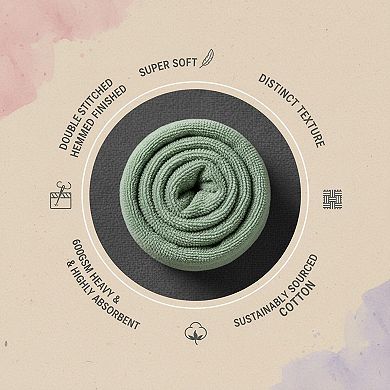 Luxury Towels Set 8-Piece 600 GSM Cotton Ring Spun Viscose Border