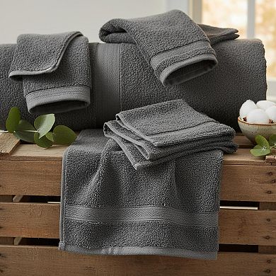 8-Piece Luxury Towel Set 600GSM Ring Spun Cotton Highly Absorbent Viscose Stripe