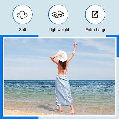 Turkish Beach Towel 6 Pack Beach Towels 36"x71" Beach Towel Oversized Sand Free Turkish Towel