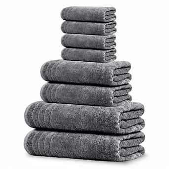 Pack Of 8 Cotton Towel Set Extra Large Bath Hand Washcloths Light Weight Quick Dry Super Absorbent