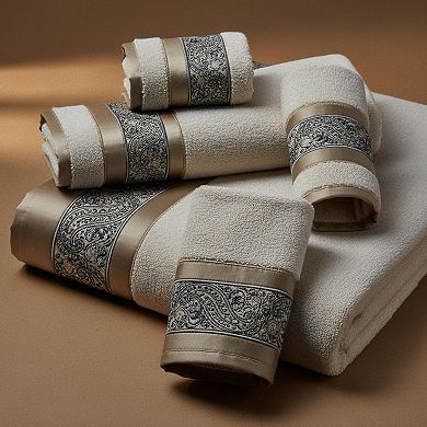 Cotton Bath Towel Set 6 Piece Highly Absorbent Quick Dry Jacquard Paisley 550gsm Machine Washable