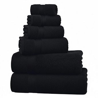 Ultra Soft 6-Pack Cotton Towel Set (2 Bath, 2 Hand, 2 Wash Cloths) Quick Dry Absorbent Machine