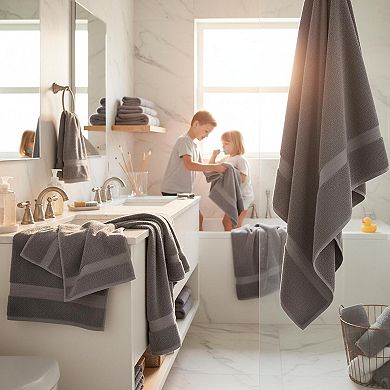 Cotton Bath Towel Set 24 Piece Soft Absorbent Durable Ring Spun Cotton