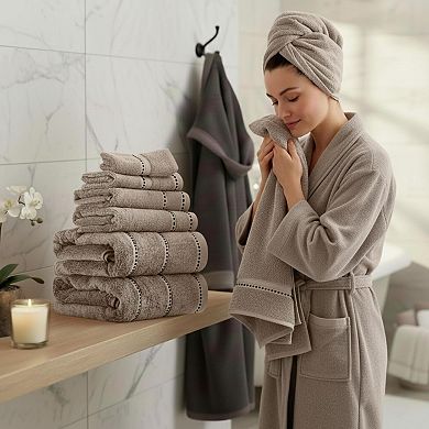 6 Piece Cotton Bath Towel Set 525gsm Soft Absorbent Quick Drying Machine Washable
