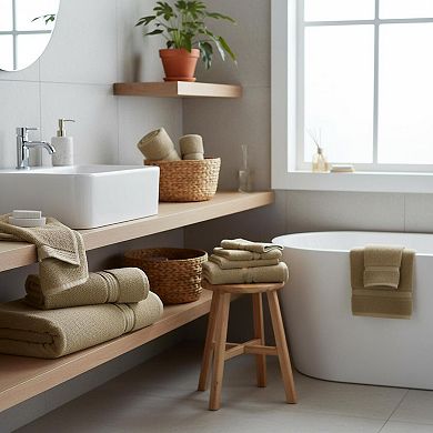 Ultra Soft 6 Piece Towel Set Luxurious Ringspun Heavy Weight Absorbent Rayon Trim