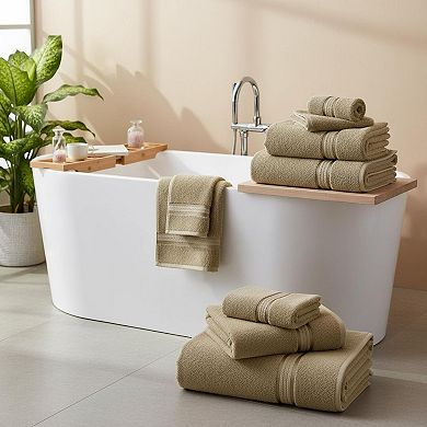 Ultra Soft 6 Piece Towel Set Luxurious Ringspun Heavy Weight Absorbent Rayon Trim