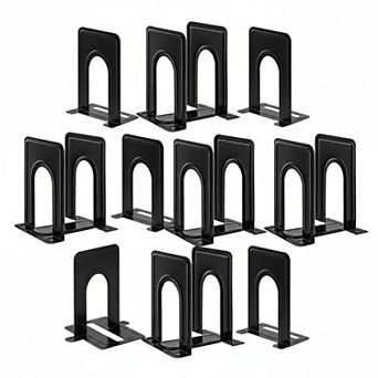 Sturdy Metal Bookends Non-skid Heavy Duty 7 Pairs Book Stopper Supports