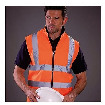 Yoko Mens Workwear Hi-Vis Reversible Fleece Vest / Jacket