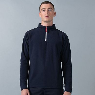Finden & Hales Mens 1/4 Zip Long Sleeve Piped Fleece Top