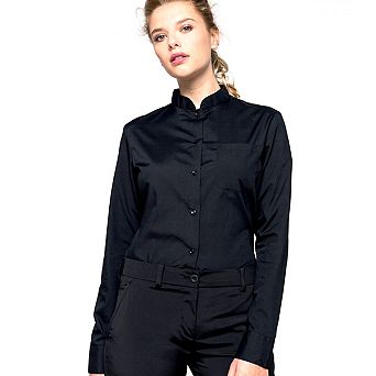 Kariban Womens/Ladies Long Sleeve Mandarin Collar Shirt