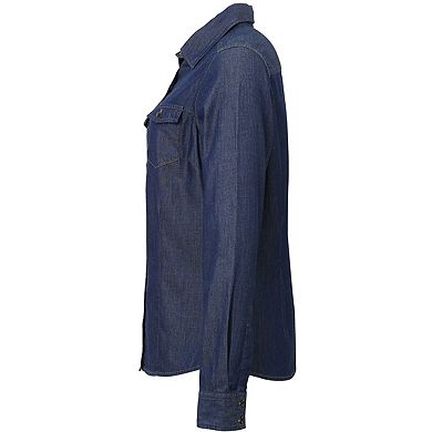 Premier Womens/Ladies Jeans Stitch Long Sleeve Denim Shirt