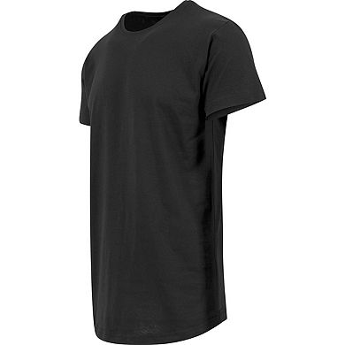 Build Your Brand Mens Shaped Long Short Sleeve T-Shirt