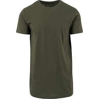 Build Your Brand Mens Shaped Long Short Sleeve T-Shirt
