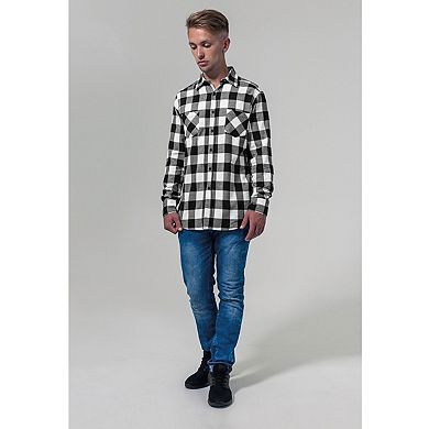 Build Your Brand Mens Checked Flannel Shirt