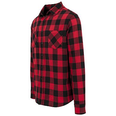 Build Your Brand Mens Checked Flannel Shirt