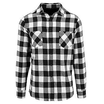 Build Your Brand Mens Checked Flannel Shirt