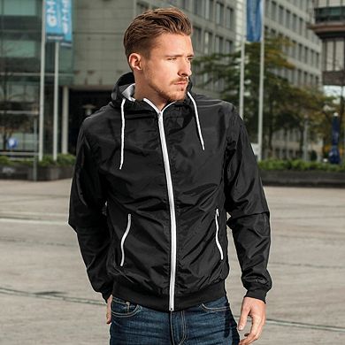 Build Your Brand Mens Zip Up Wind Runner Jacket