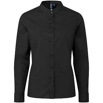 Premier Womens/Ladies Banded Grandad Collar Formal Shirt