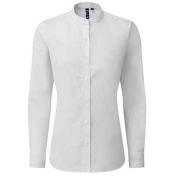 Premier Womens/Ladies Banded Grandad Collar Formal Shirt