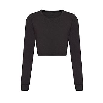 Awdis Womens/Ladies Heather Cropped Long-Sleeved T-Shirt