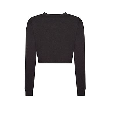 Awdis Womens/Ladies Heather Cropped Long-Sleeved T-Shirt