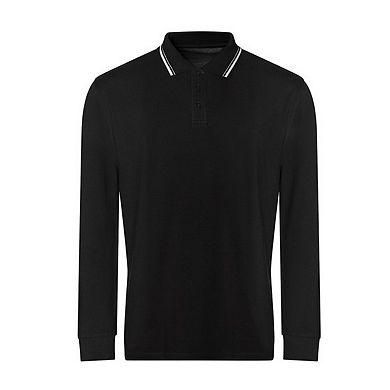 Awdis Mens Tipped Long-Sleeved Polo Shirt
