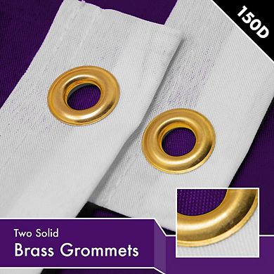 G128 2pk Solid Color Printed 150d Polyester Brass Grommets Flag