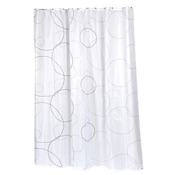 Soft Colors and Soothing Bubble Pattern Fabric Shower Curtain