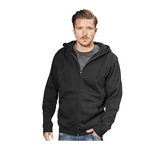 Build Your Brand Mens Plain Full Zip Hoodie