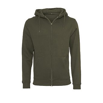Build Your Brand Mens Plain Full Zip Hoodie