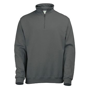 Awdis Mens Sophomore Cotton Zip Neck Sweatshirt