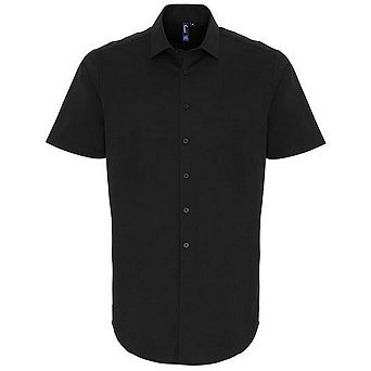 Premier Mens Poplin Stretch Short-Sleeved Shirt