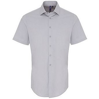 Premier Mens Poplin Stretch Short-Sleeved Shirt