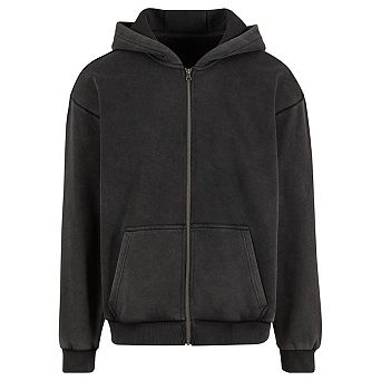 Build Your Brand Mens Vintage Heavy Full Zip Hoodie