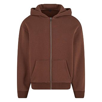 Build Your Brand Unisex Adult Fluffy Full Zip Hoodie