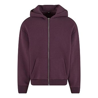 Build Your Brand Unisex Adult Fluffy Full Zip Hoodie