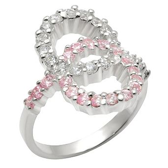 Alamode 925 Sterling Silver Cubic Zirconia Infinity Ring