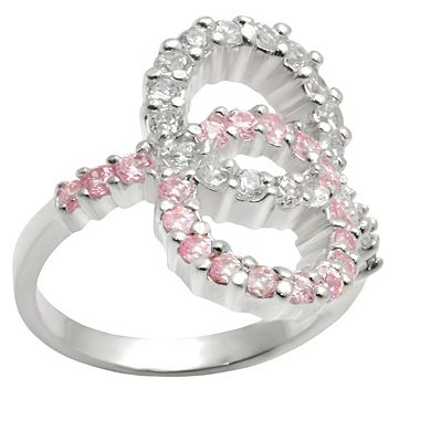 Alamode 925 Sterling Silver Cubic Zirconia Infinity Ring