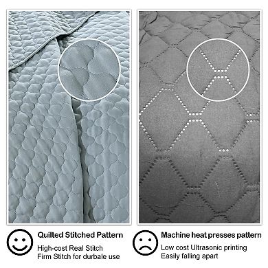 Lightweight Bed Cover 3-Piece Set, Cloud Pattern, Microfiber, Summer