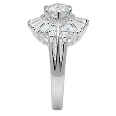 Alamode 925 Sterling Silver Cubic Zirconia Halo Ring