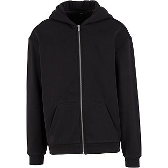 Build Your Brand Mens Loose Full Zip Hoodie