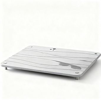 Stone Drying Mat Diatomaceous Earth Super Absorbent Non-slip Feet 15.7"x11.8" Light Grey Wave