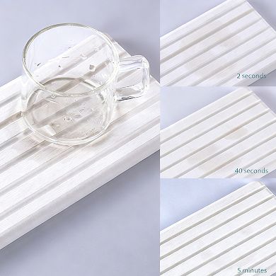 2 Absorbent Cup Mats 8.3 inches x 4 inches Sink Drying Mat Kitchen Bathroom Countertop