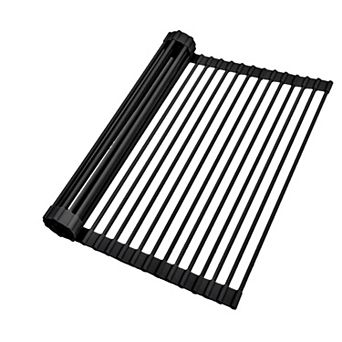 Dish rack drying rack above the sink, 17.6 in × 15.4 in roll-up drainer