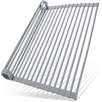 Dish rack drying rack above the sink, 17.6 in × 15.4 in roll-up drainer