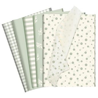 120 sheets of thin paper 14x20 in plant stripe dotted gift wrap