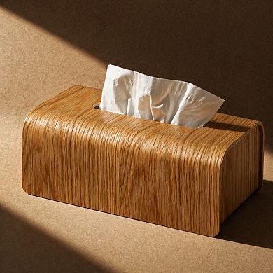 FSC Certified Real Wood Veneer Tissue Box Cover Scandinavian Design Decorative Holder