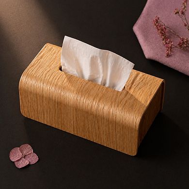 FSC Certified Real Wood Veneer Tissue Box Cover Scandinavian Design Decorative Holder